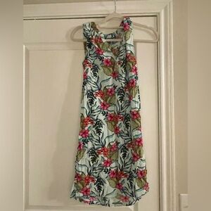 Caribbean Joe Pink and Green Floral Midi Dress